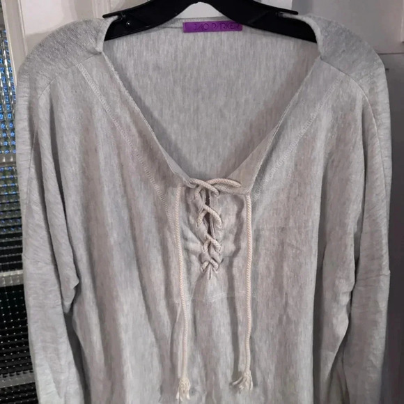 Jac Parker Women’s Lace Up Pullover Sweater Size Large - Picture 2 of 8